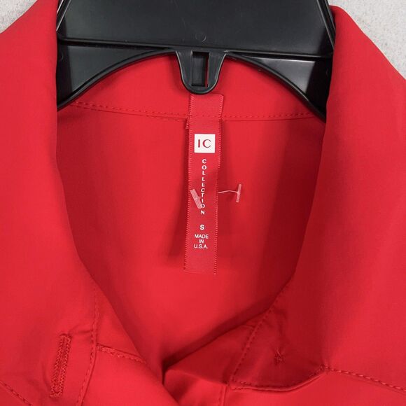IC Collection Shirt Womens Small Red Tunic Connie K Artsy Eclectic Made in USA - Picture 5 of 16